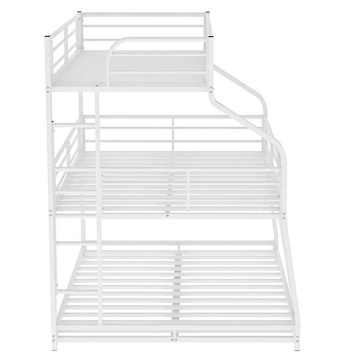 White Twin XL over Full XL over Queen Size Bunk Bed Image 8