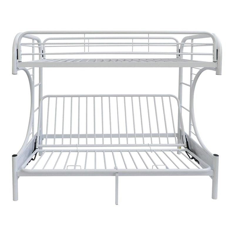 White Twin XL Over Queen Futon Bunk Bed Image 3