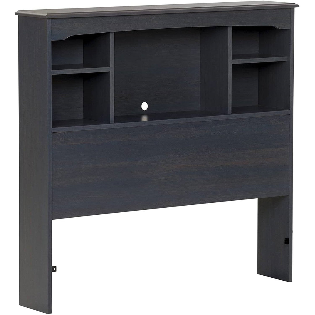 Twin size Bookcase Headboard in Dark Blueberry Finish Image 1