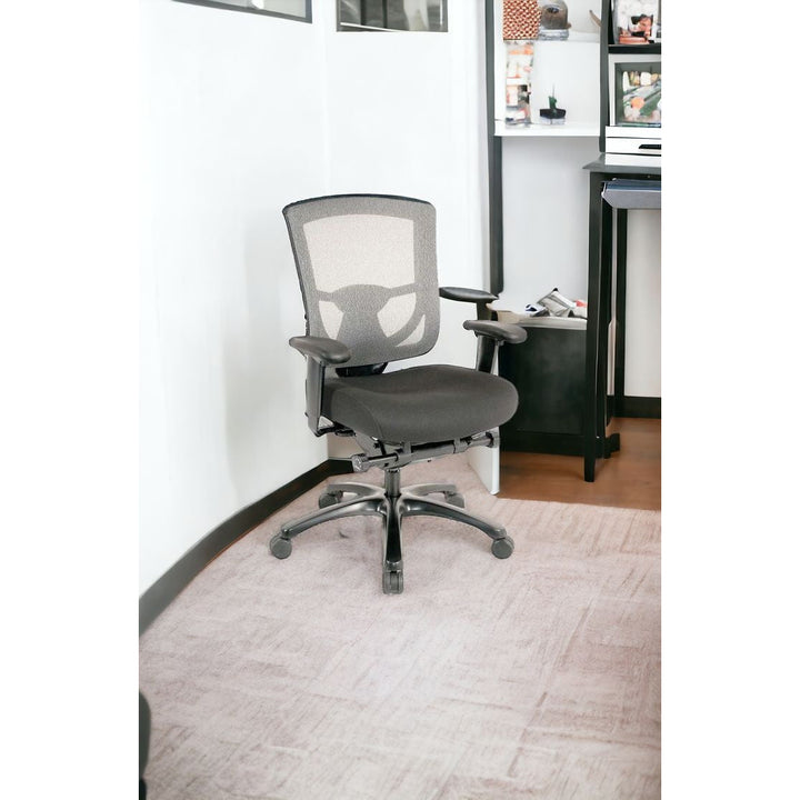 Slate Gray and Black Adjustable Swivel Mesh Rolling Office Chair Image 1