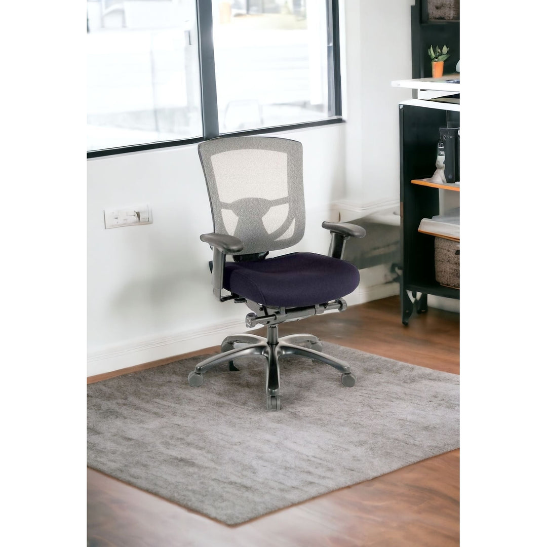 Slate Gray and Black Adjustable Swivel Mesh Rolling Office Chair Image 5