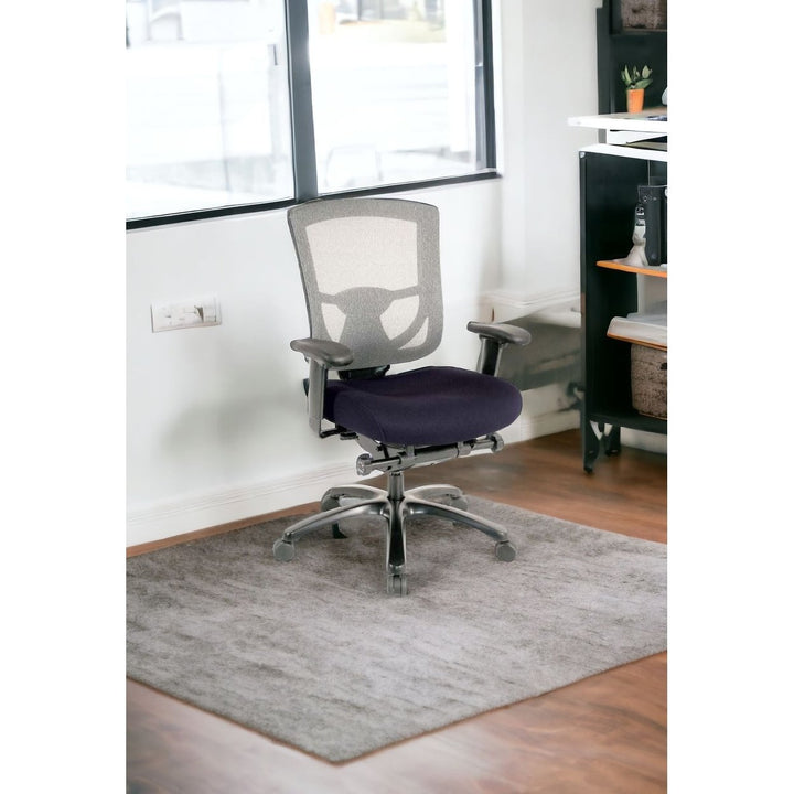 Slate Gray and Black Adjustable Swivel Mesh Rolling Office Chair Image 1