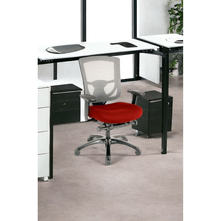 Slate Gray and Black Adjustable Swivel Mesh Rolling Office Chair Image 6