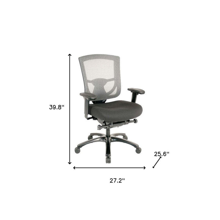 Slate Gray and Black Adjustable Swivel Mesh Rolling Office Chair Image 10