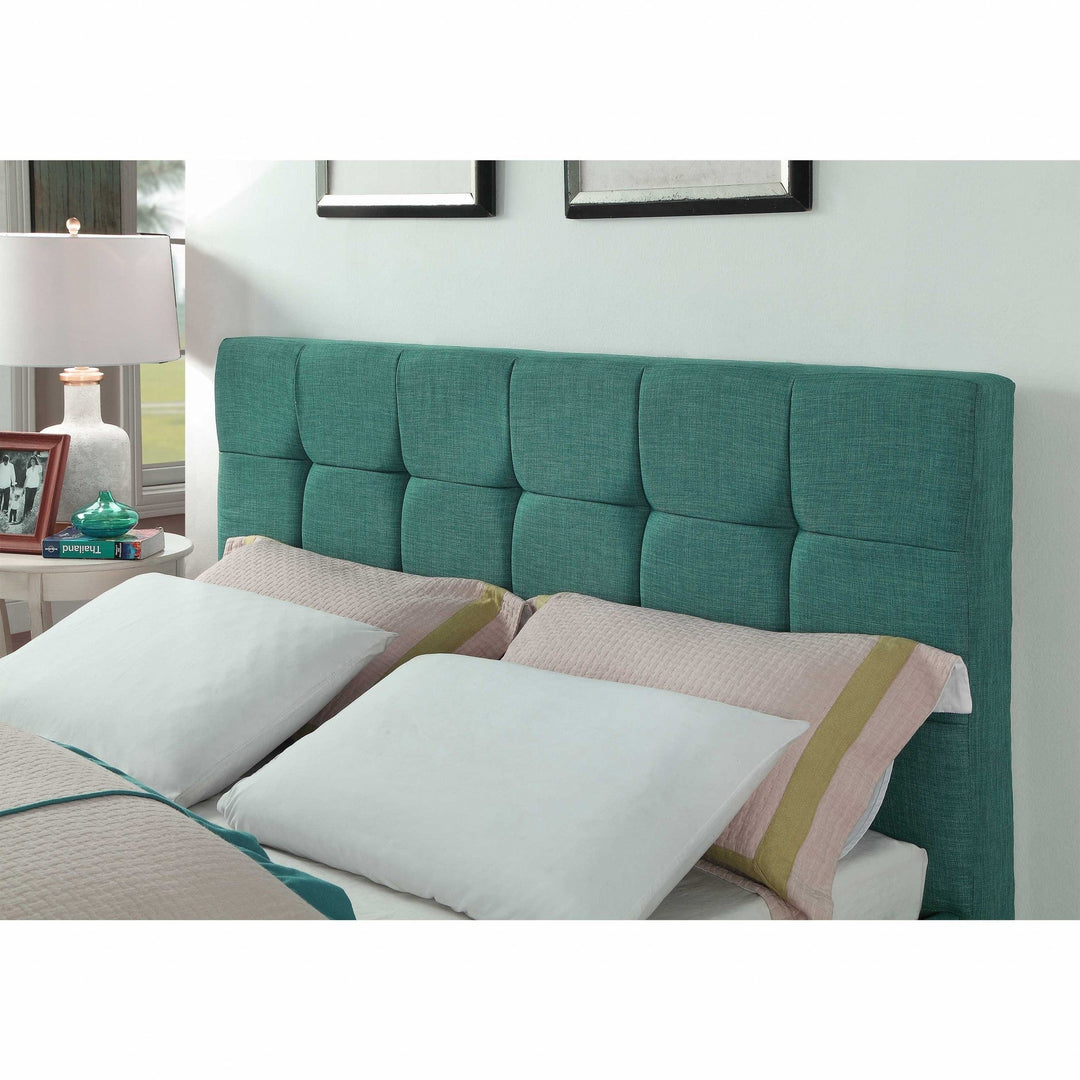 Solid Wood Queen Tufted Turquoise Upholstered Juteno Bed Image 6