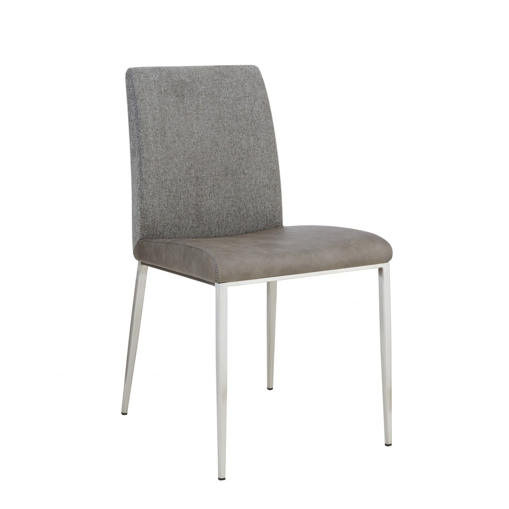 Set of Two Light Brown and Gray Stainless Steel Chairs Image 2