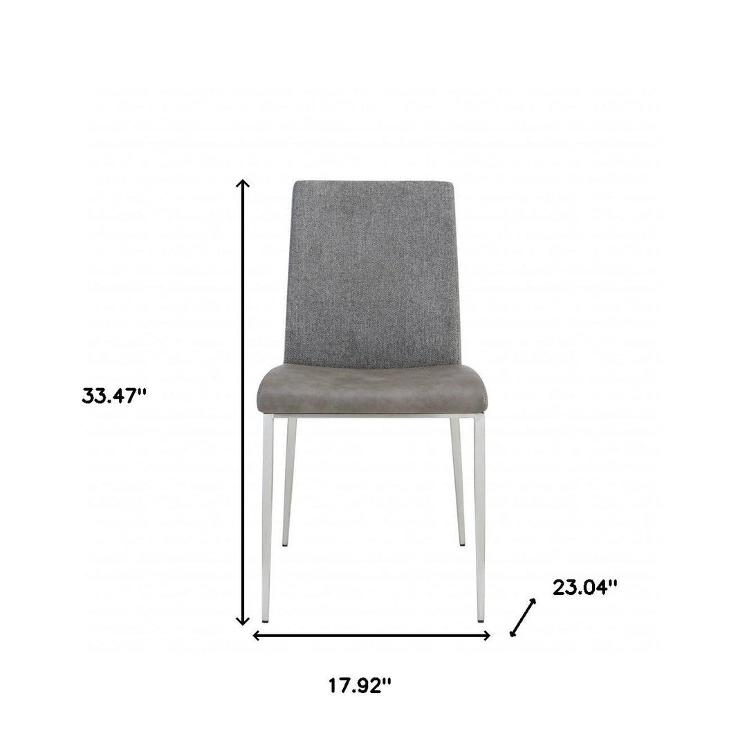 Set of Two Light Brown and Gray Stainless Steel Chairs Image 9