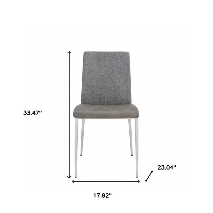 Set of Two Light Brown and Gray Stainless Steel Chairs Image 9