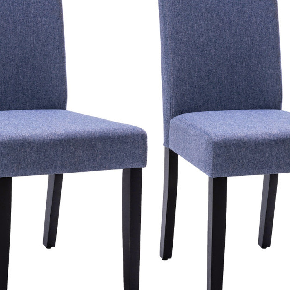 Set of Two Navy Blue And Black Upholstered Polyester Dining Parsons Chairs Image 2