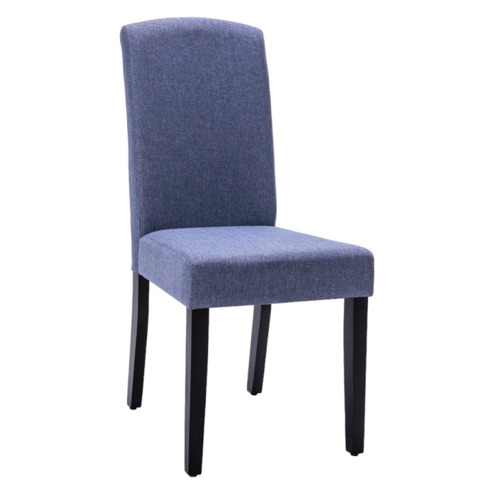 Set of Two Navy Blue And Black Upholstered Polyester Dining Parsons Chairs Image 5