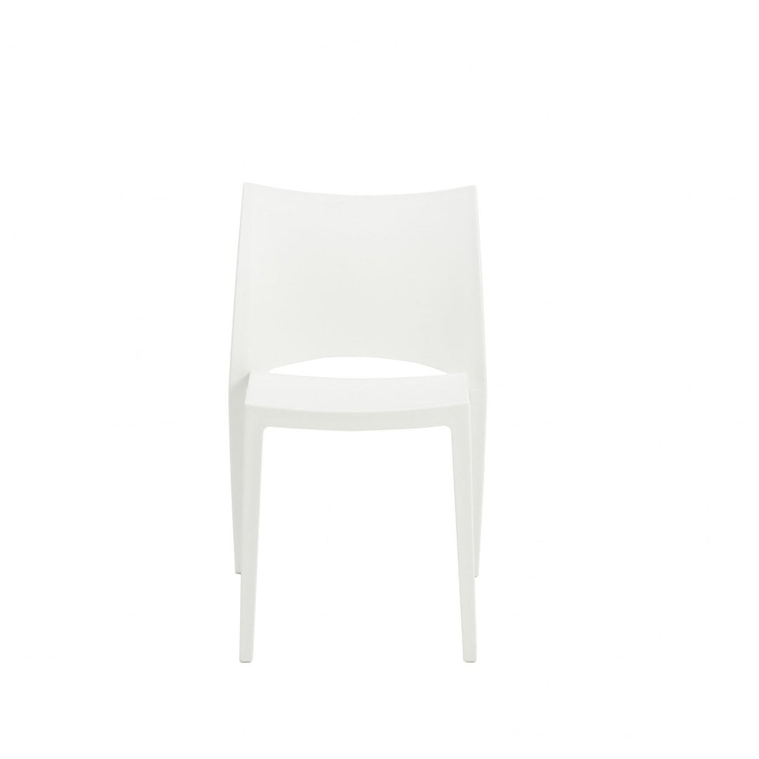 Set of Two White Stacking Indoor or Outdoor Chairs Image 1