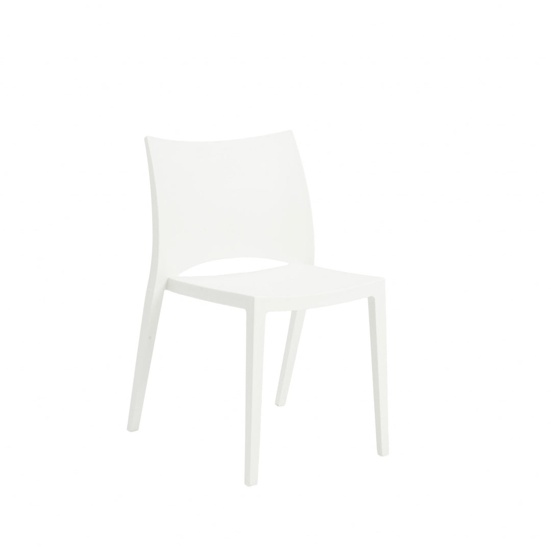 Set of Two White Stacking Indoor or Outdoor Chairs Image 2