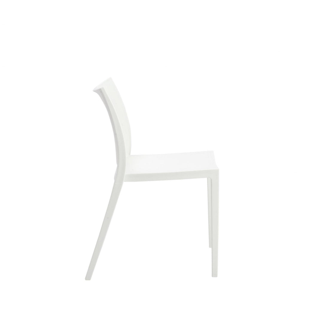 Set of Two White Stacking Indoor or Outdoor Chairs Image 3