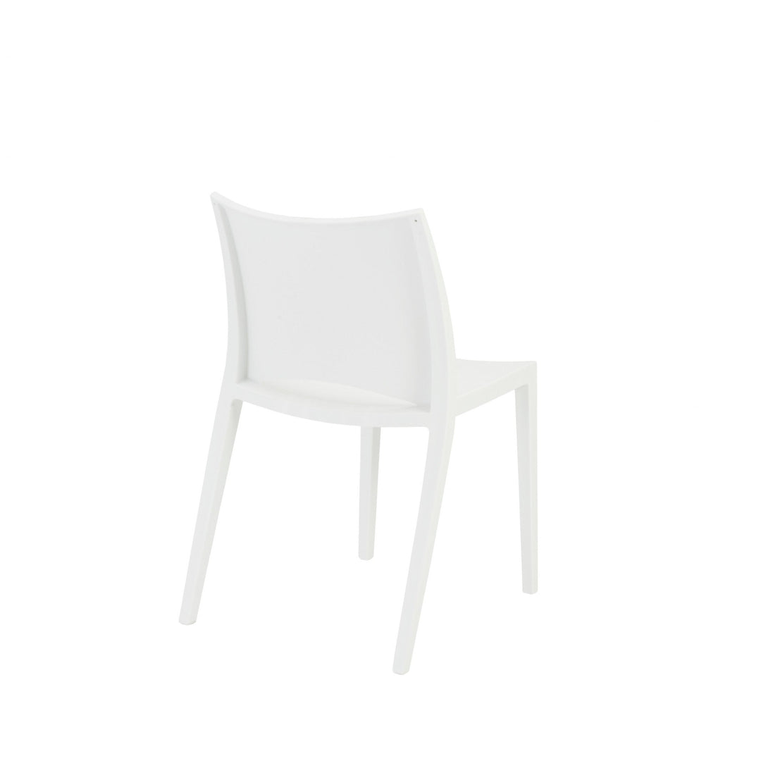 Set of Two White Stacking Indoor or Outdoor Chairs Image 4