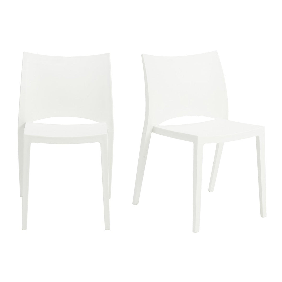 Set of Two White Stacking Indoor or Outdoor Chairs Image 5