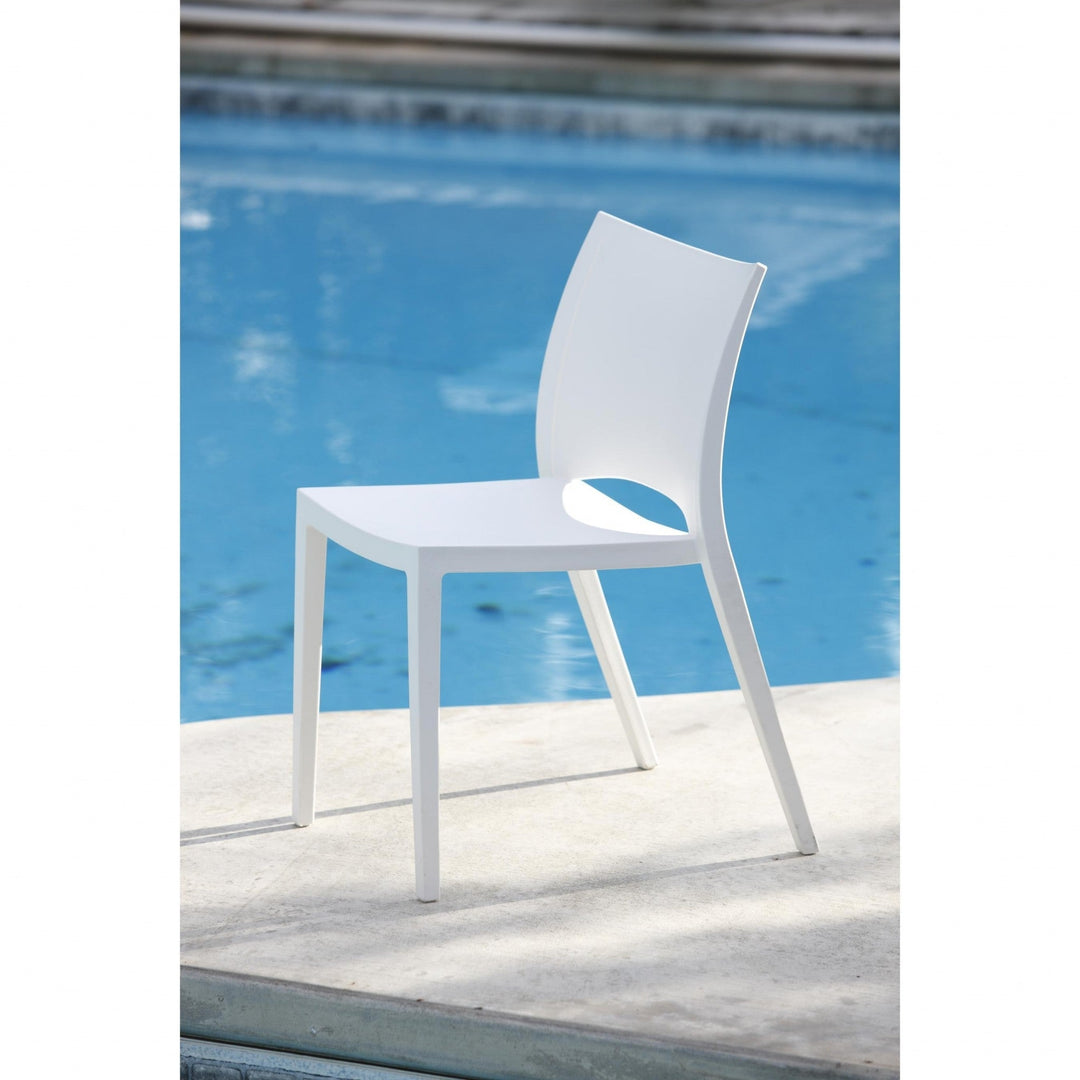 Set of Two White Stacking Indoor or Outdoor Chairs Image 6