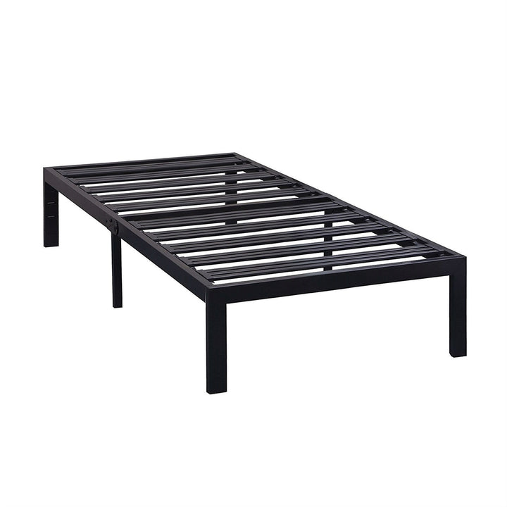 Twin size Heavy Duty Metal Platform Bed Frame with Wide Steel Slats Image 1