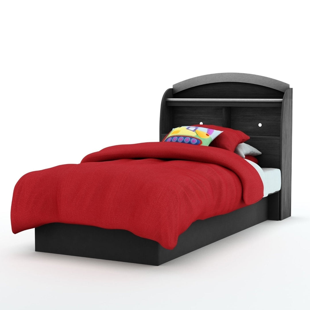 Twin size Platform Bed Frame in Black Wood Finish Image 3