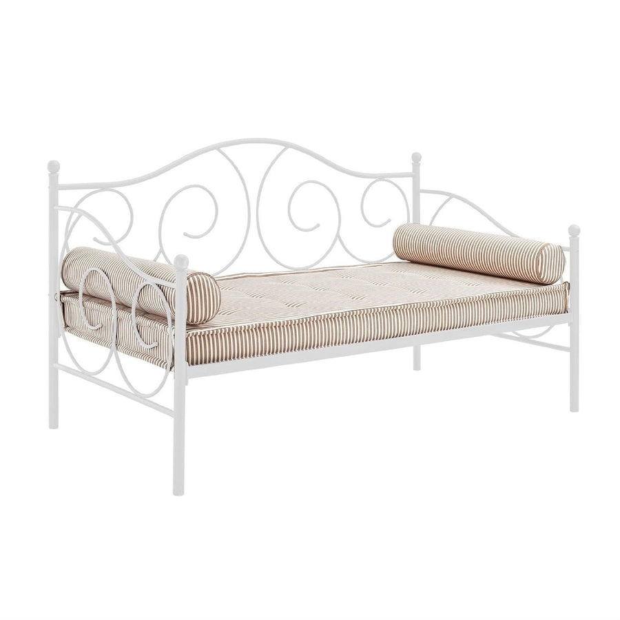 Twin size White Metal Day Bed Frame - 600 lb Weight Limit Image 1