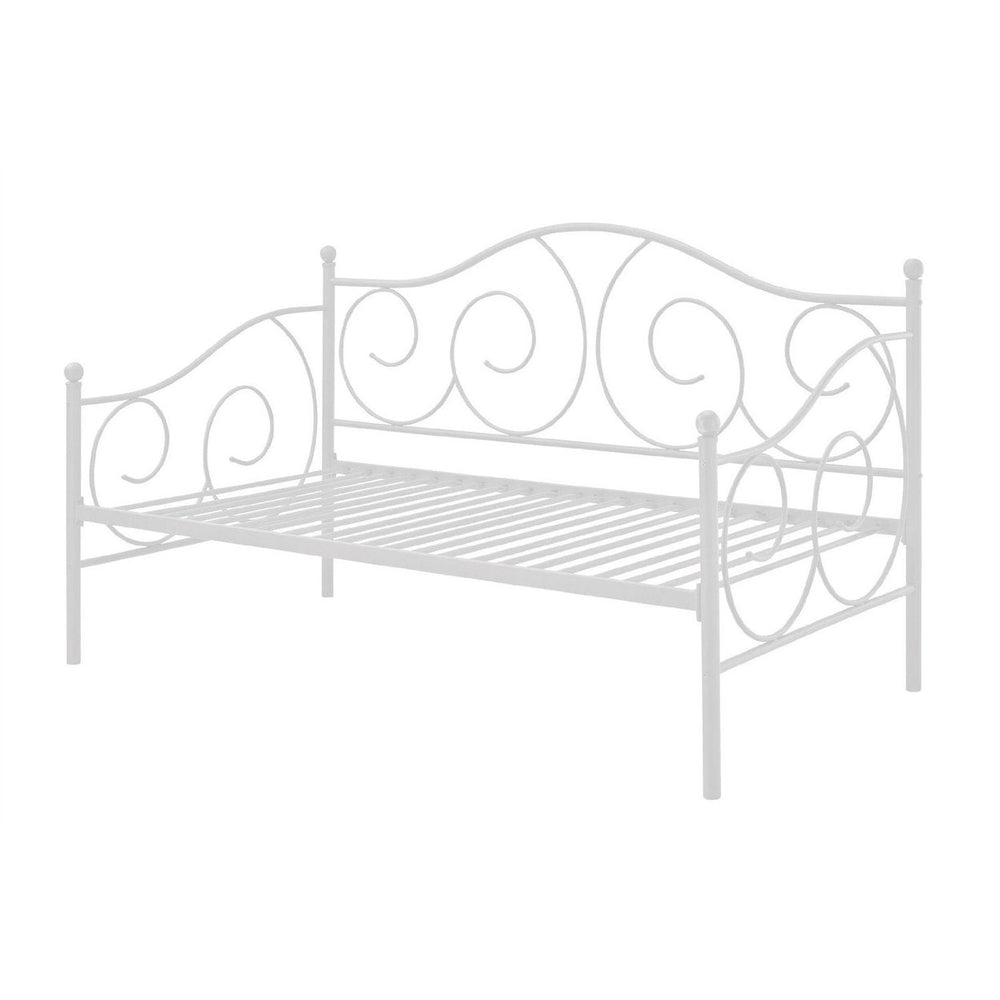 Twin size White Metal Day Bed Frame - 600 lb Weight Limit Image 2