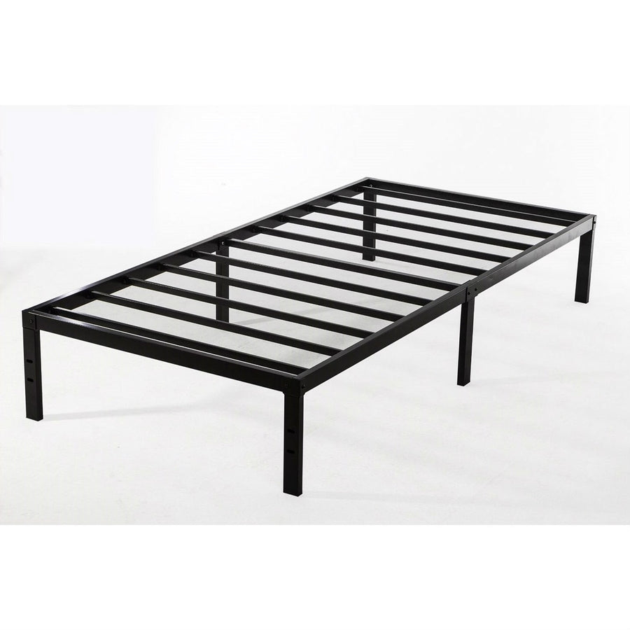 Twin XL Study Black Metal Platform Bed Frame - No Box-Springs Needed Image 1