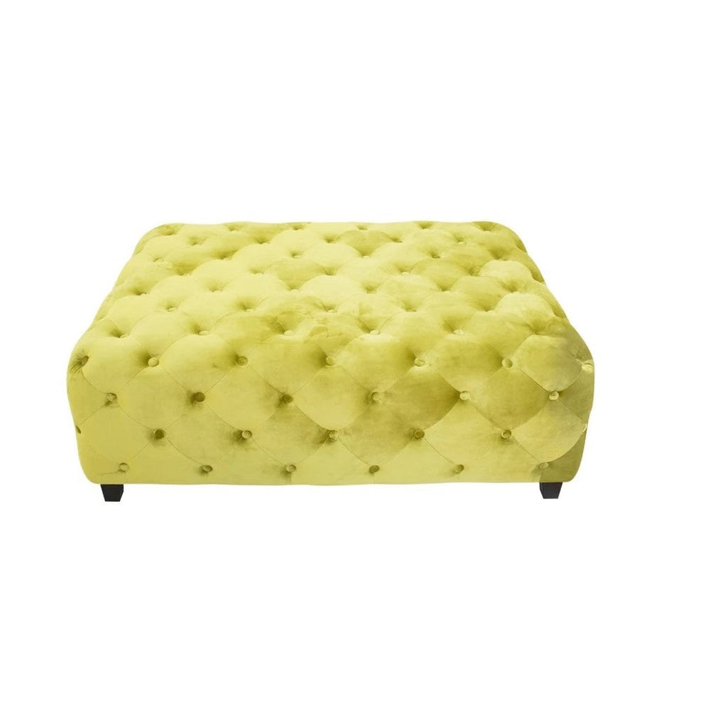 Velvety Green Modern Square Coffee Table Image 2