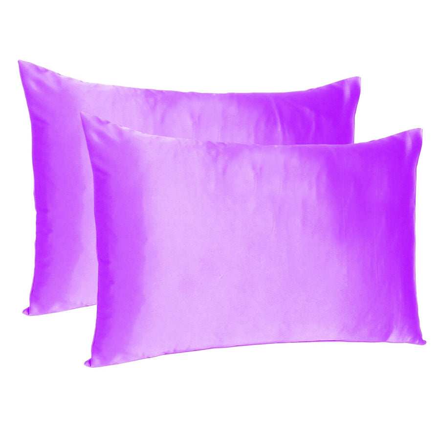 Violet Dreamy Set Of 2 Silky Satin Standard Pillowcases Image 1