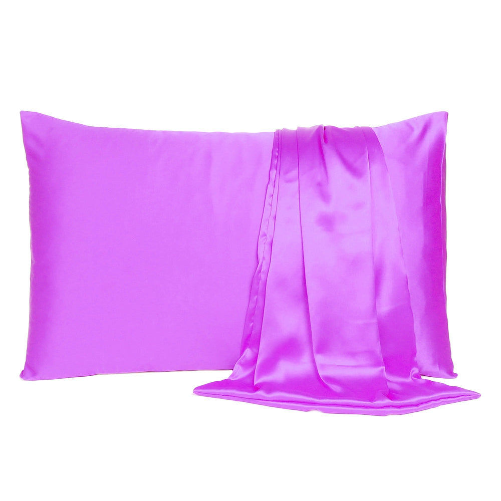 Violet Dreamy Set Of 2 Silky Satin Standard Pillowcases Image 2