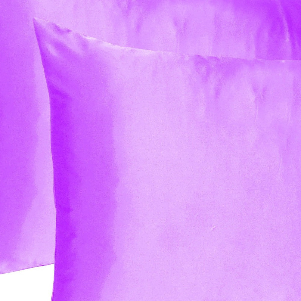 Violet Dreamy Set Of 2 Silky Satin Standard Pillowcases Image 8