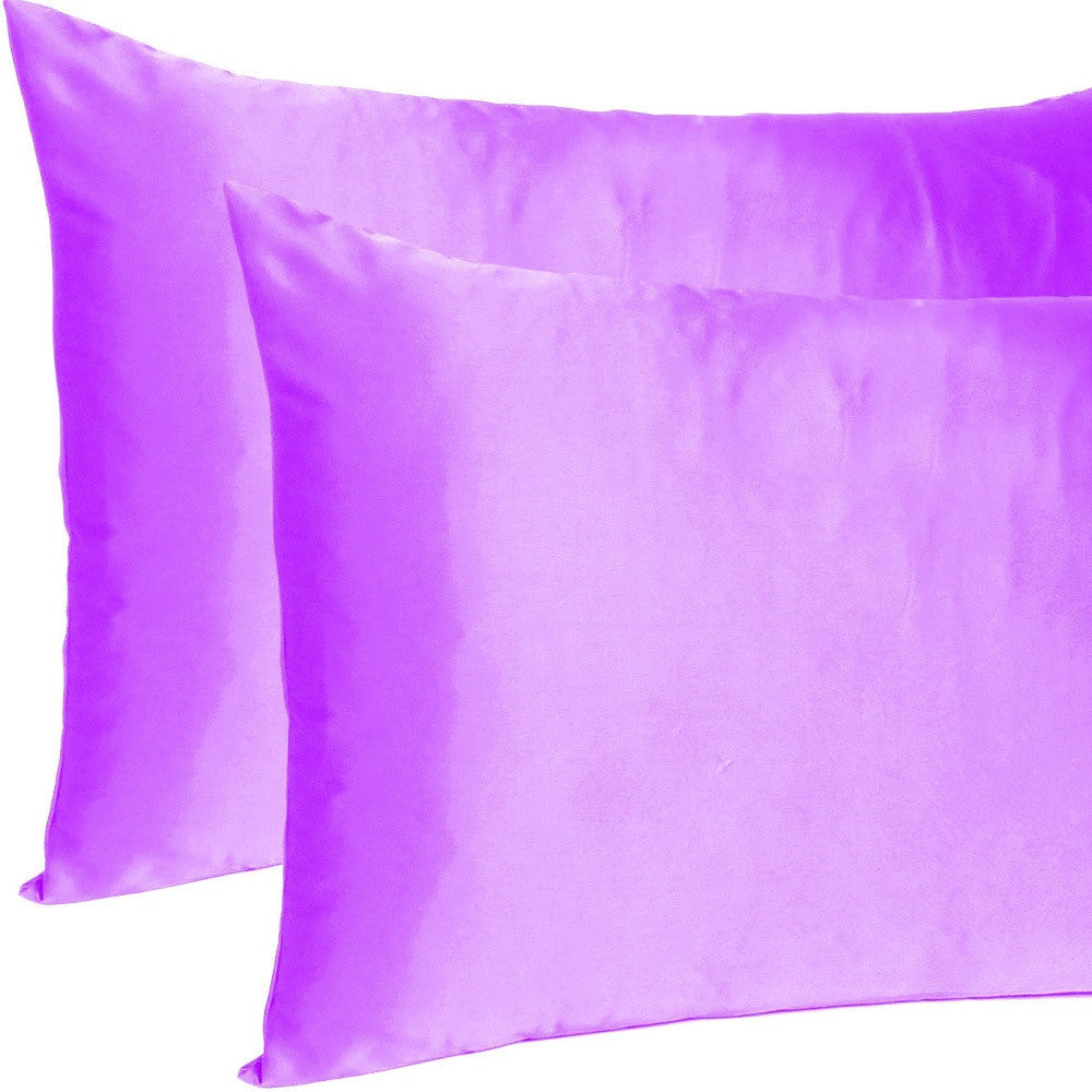 Violet Dreamy Set Of 2 Silky Satin Standard Pillowcases Image 9