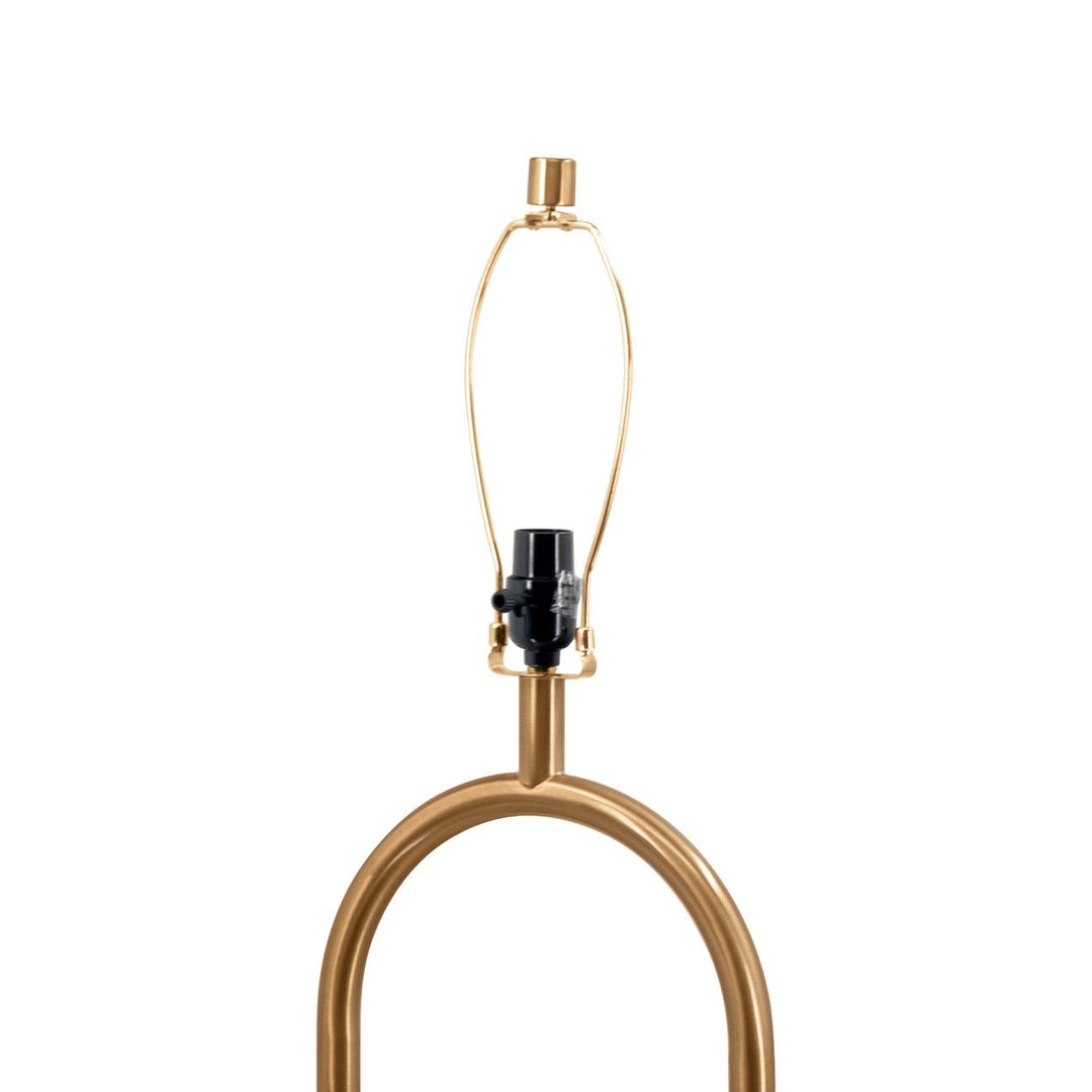 Vivid Brass Ring Base Floor Lamp with Large White Drum Shade Image 5