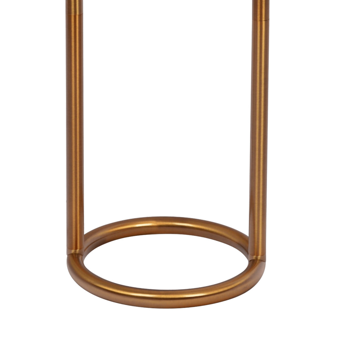 Vivid Brass Ring Base Floor Lamp with Large White Drum Shade Image 6