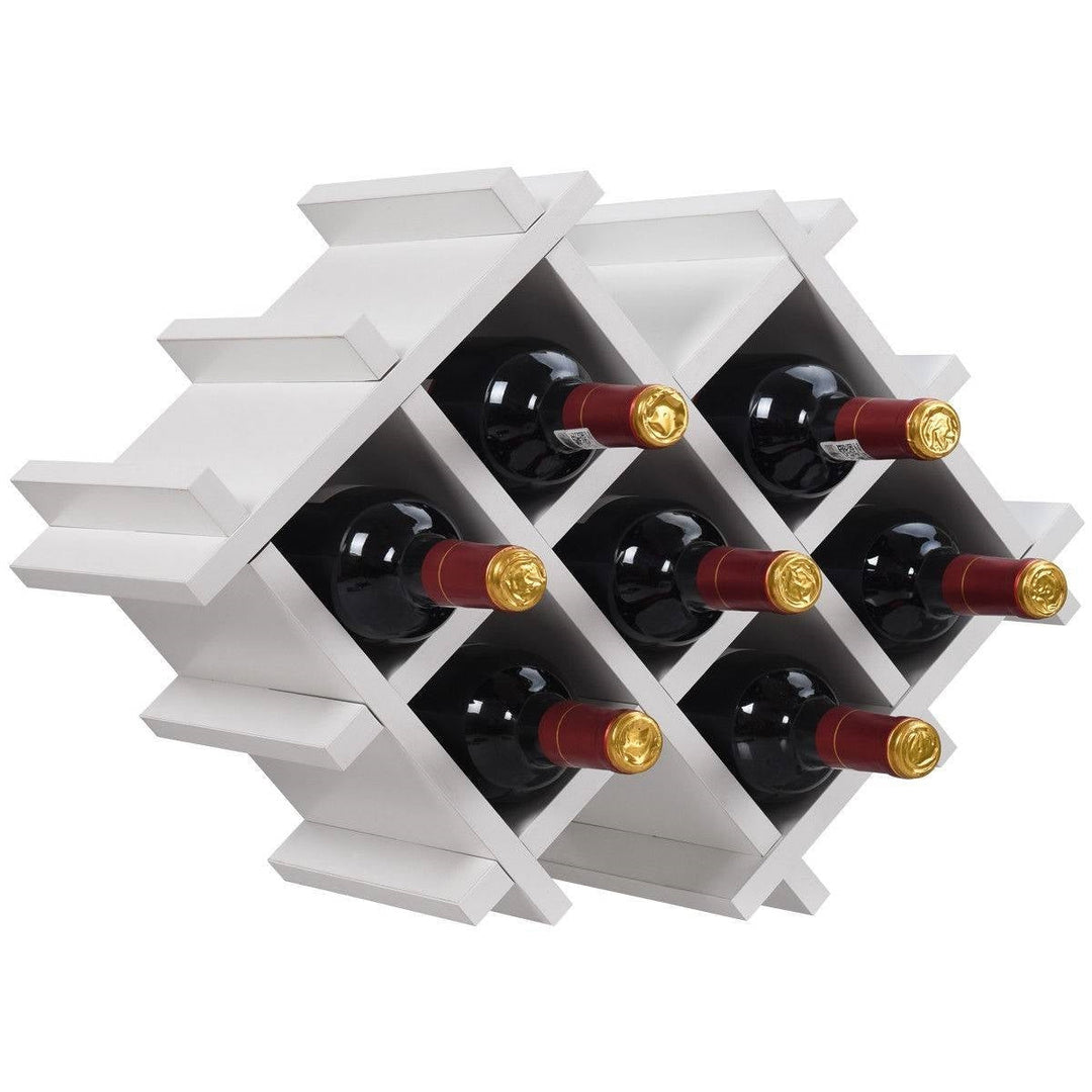 White 5-Piece Wall Mounted Wine Rack Set with Storage Shelves Image 5