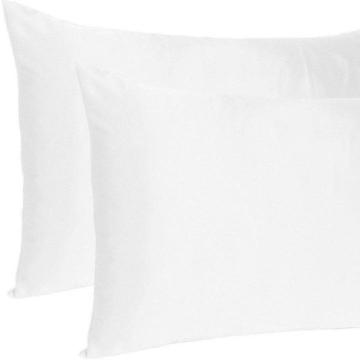 White Dreamy Set Of 2 Silky Satin King Pillowcases Image 9