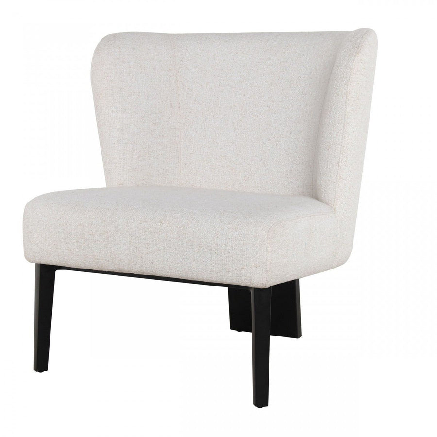 White Faux Leather Wingback Accent Chair Image 1