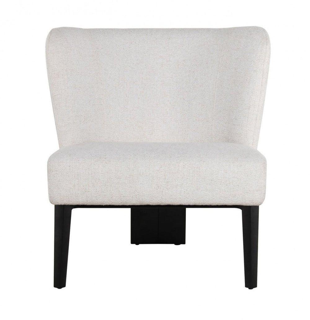 White Faux Leather Wingback Accent Chair Image 2