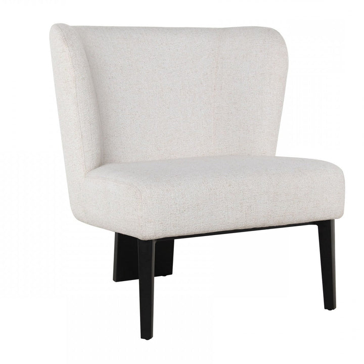 White Faux Leather Wingback Accent Chair Image 4