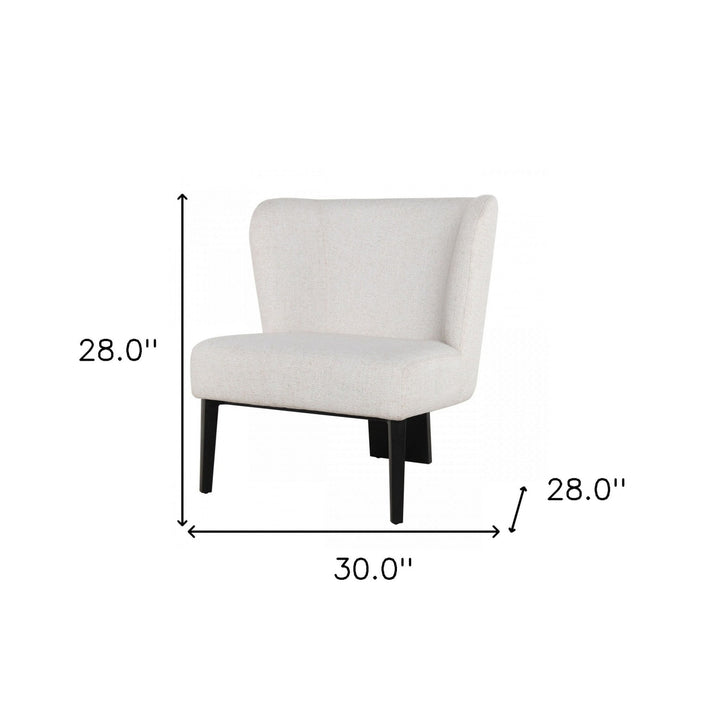 White Faux Leather Wingback Accent Chair Image 7