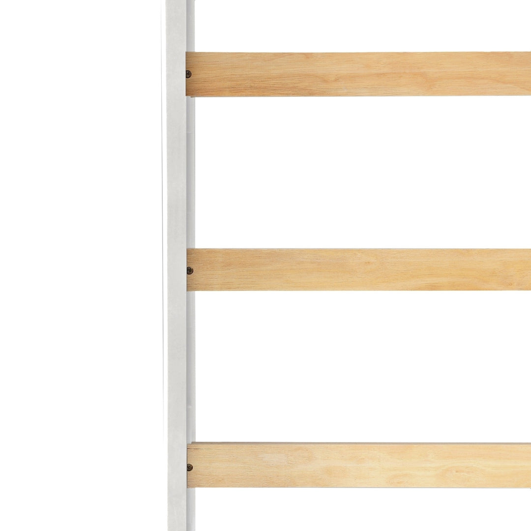 White Low Loft Bed With Slide Image 6