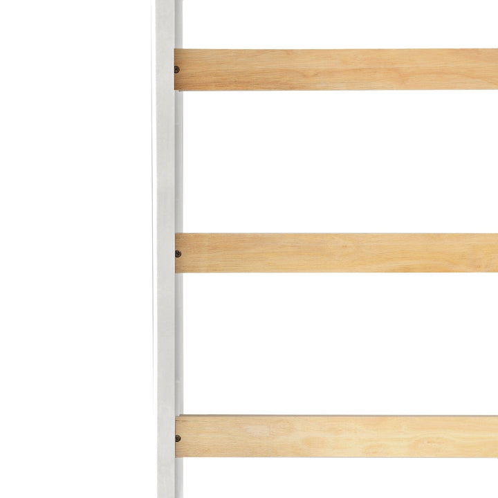 White Low Loft Bed With Slide Image 6