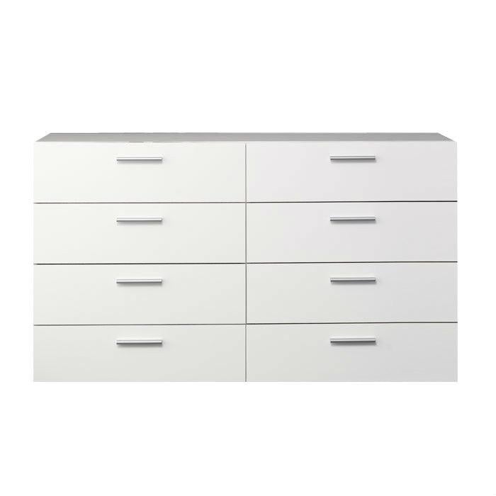 White Modern Bedroom 8-Drawer Double Dresser Image 2