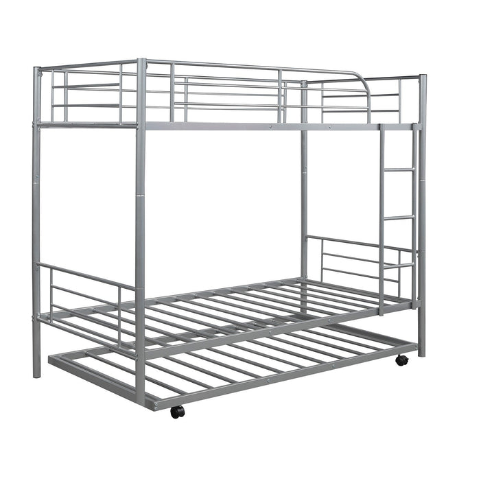 Silver Twin over Twin Traditional Steel Bunk Bed Image 4