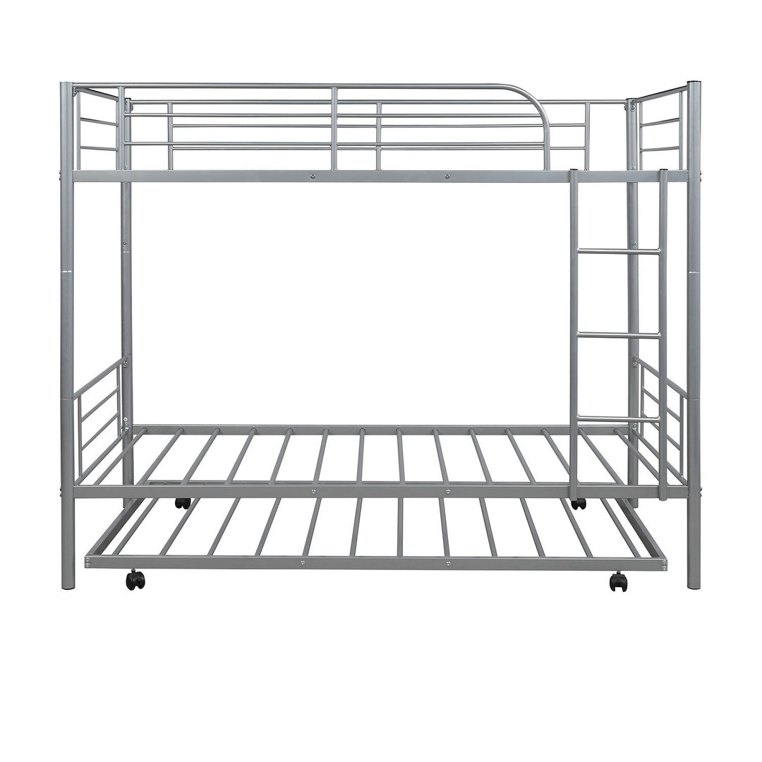 Silver Twin over Twin Traditional Steel Bunk Bed Image 7