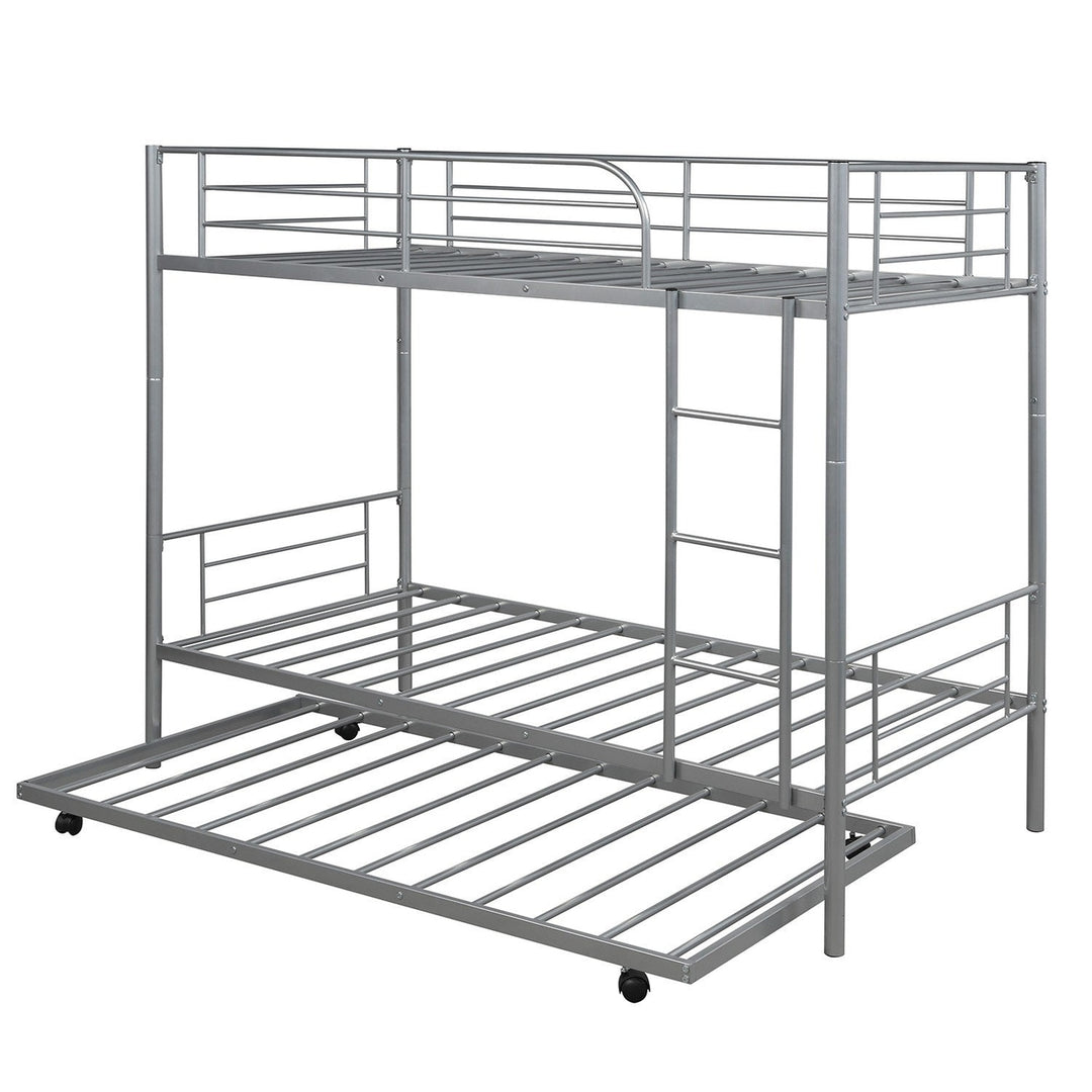 Silver Twin over Twin Traditional Steel Bunk Bed Image 9