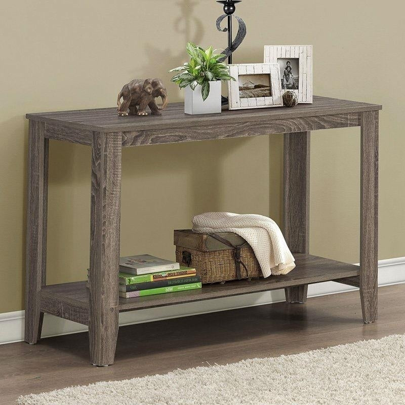 Sofa Table Console Table in Dark Taupe Wood Finish Image 1