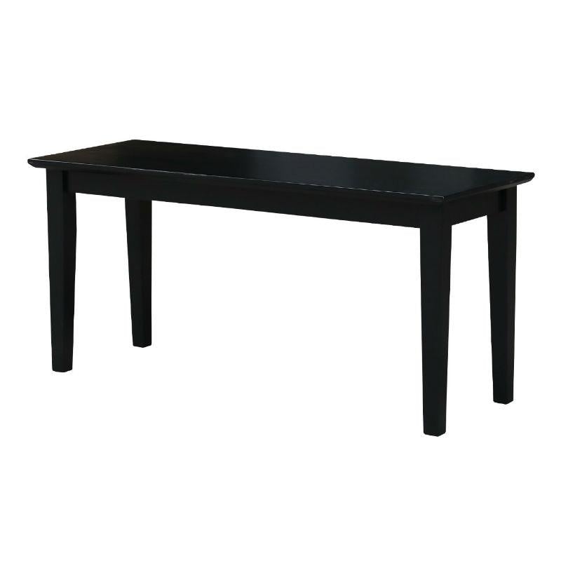 Solid Wood Entryway Accent Bench in Black Finish Image 1