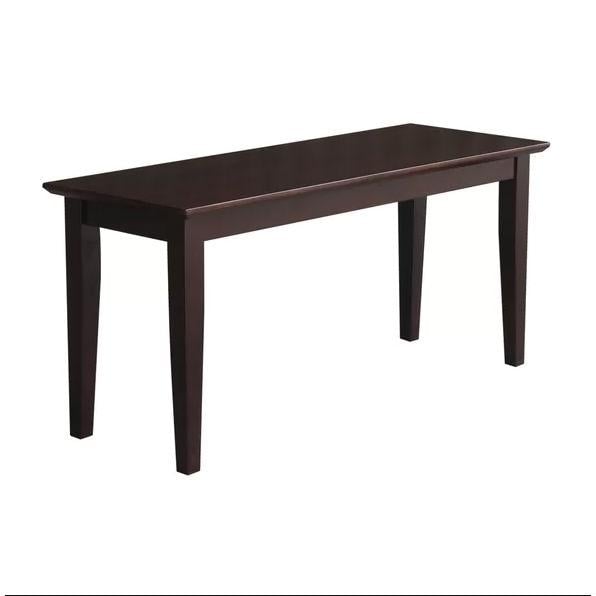 Solid Wood Entryway Accent Bench in Java Brown Finish Image 1