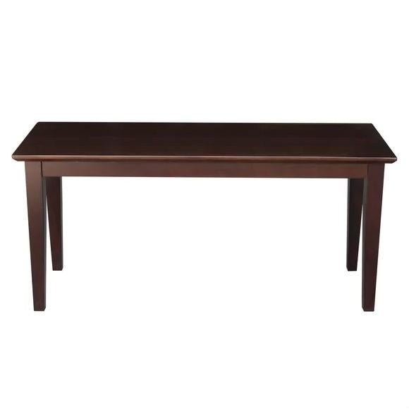 Solid Wood Entryway Accent Bench in Java Brown Finish Image 2