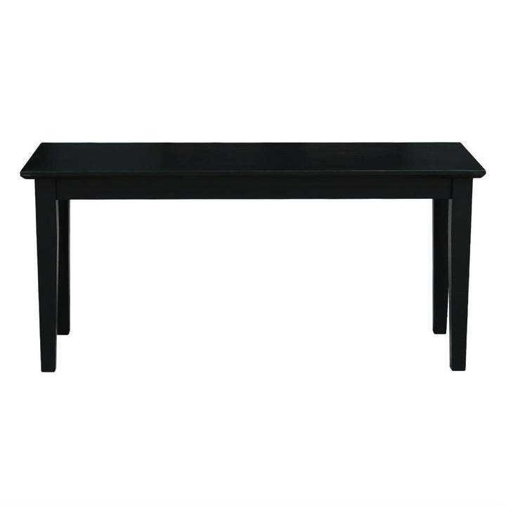 Solid Wood Entryway Accent Bench in Black Finish Image 2