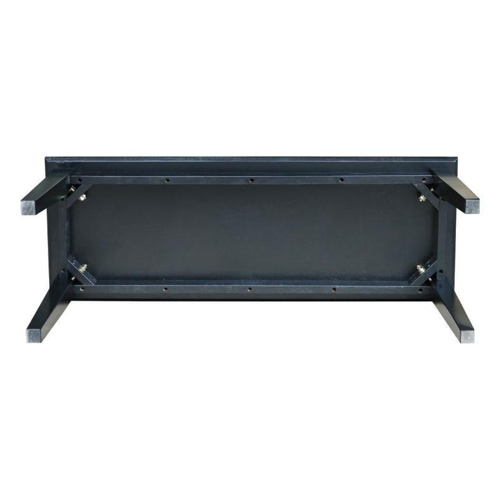 Solid Wood Entryway Accent Bench in Black Finish Image 4